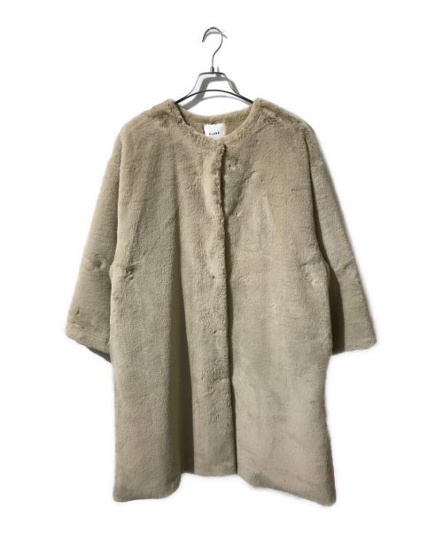 CLANE（クラネ）CLANE (クラネ) ノーカラーファーコート アイボリー サイズ:2の古着・服飾アイテム