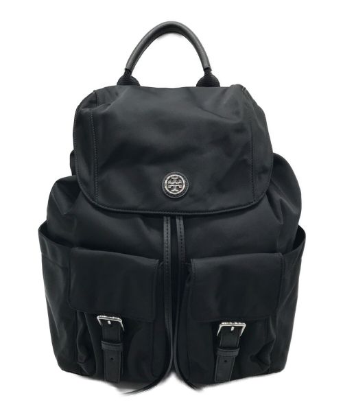 TORY BURCH（トリーバーチ）TORY BURCH (トリーバーチ) VIRGINIA FLAP BACKPACK ブラックの古着・服飾アイテム