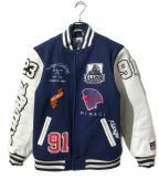 X-LARGEエクストララージ）の古着「VARSITY JACKET」｜ネイビー×ホワイト