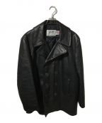 Schottショット）の古着「U.S.740N PEA JACKET/レザーピーチジャケット/レザーPコート」｜ブラック