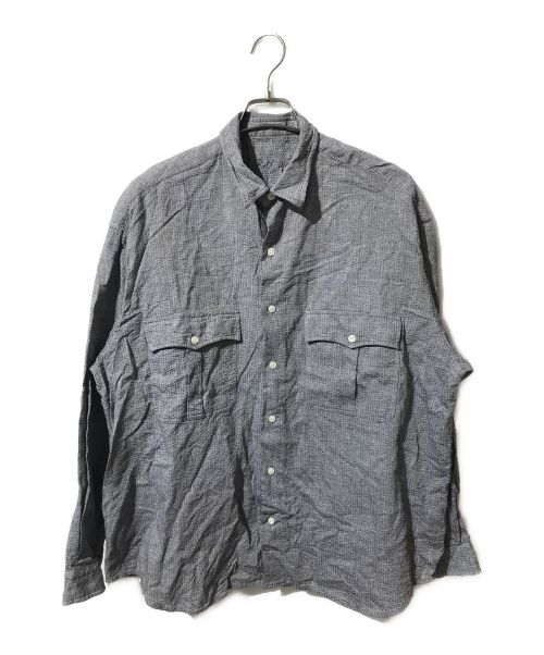 Porter Classic（ポータークラシック）Porter Classic (ポータークラシック) ROLL UP STRIPE SHIRT グレー サイズ:Lの古着・服飾アイテム