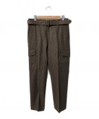 AURALEEオーラリー）の古着「SUPER MILLED SHETLAND WOOL BELTED FIELD PANTS」｜ブラウン