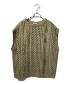 AURALEEオーラリー）の古着「FRENCH MERINO ARAN KNIT VEST」｜カーキ