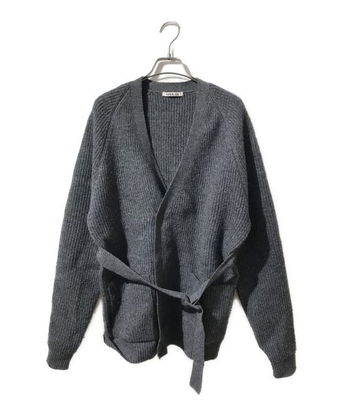 AURALEE（オーラリー）AURALEE (オーラリー) MILLED FRENCH MERINO RIB KNIT CARDIGAN グレー サイズ:1の古着・服飾アイテム