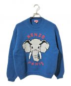 KENZOケンゾー）の古着「Pixel Elephant Wool Sweater」｜ブルー