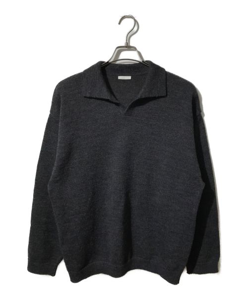 Blanc YM（ブランワイエム）Blanc YM (ブランワイエム) Knit Skipper Shirt チャコールグレー サイズ:Mの古着・服飾アイテム