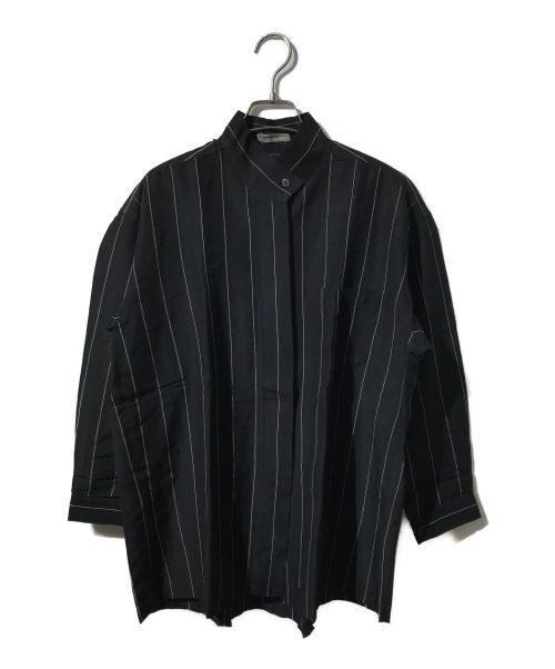 ISSEY MIYAKE（イッセイミヤケ）ISSEY MIYAKE (イッセイミヤケ) 80‘Sストライプシャツ ブラック サイズ:9の古着・服飾アイテム