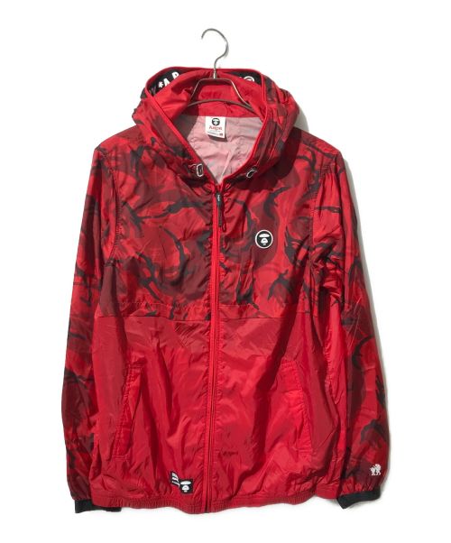 A BATHING APE（アベイシングエイプ）A BATHING APE (アベイシングエイプ) Camo panelled lightweight jacket レッド サイズ:Lの古着・服飾アイテム