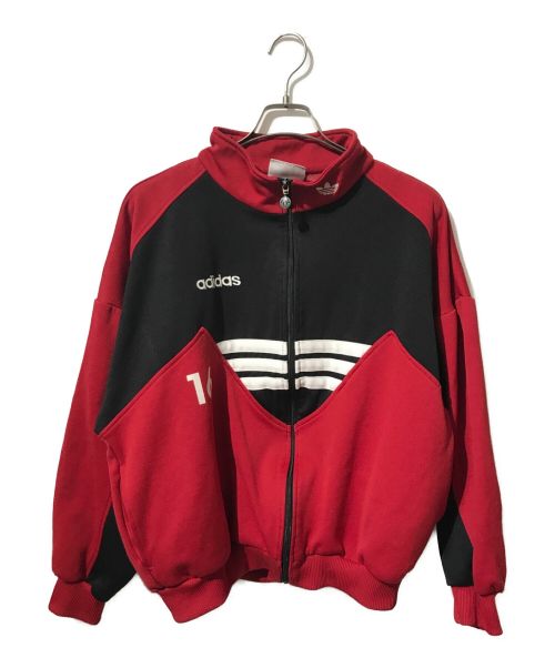 adidas（アディダス）adidas (アディダス) ヴィンテージトラックジャケット ブラック×レッド サイズ:USA Mの古着・服飾アイテム