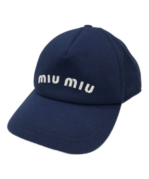 MIU MIU（ミュウミュウ）MIU MIU (ミュウミュウ) ベースボールキャップ ネイビー サイズ:Sの古着・服飾アイテム