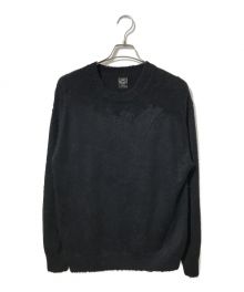 gold（ゴールド）の古着「SILK BRUSHED KNIT CREW NECK PULL OVER」｜ブラック