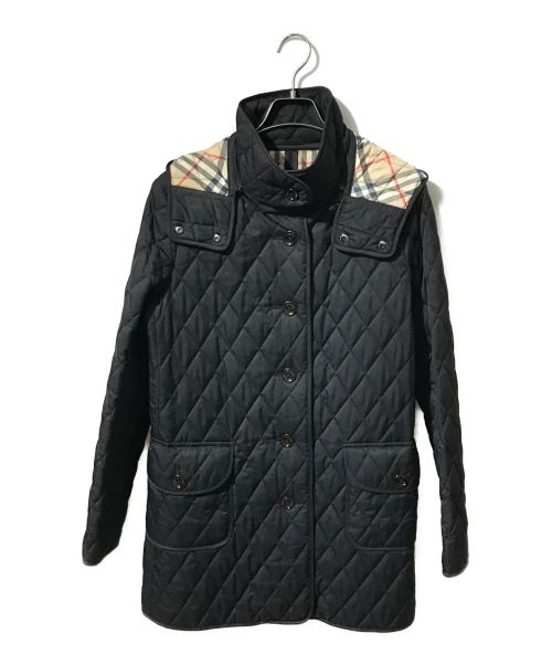 BURBERRY LONDON（バーバリーロンドン）BURBERRY LONDON (バーバリー ロンドン) フード付きキルティングコート ブラック サイズ:40の古着・服飾アイテム