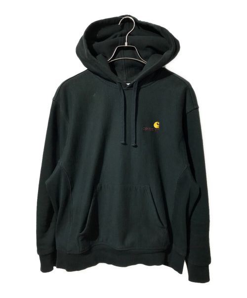 CarHartt（カーハート）CarHartt (カーハート) HOODED AMERICAN SCRIPT SWEAT ブラック サイズ:Lの古着・服飾アイテム