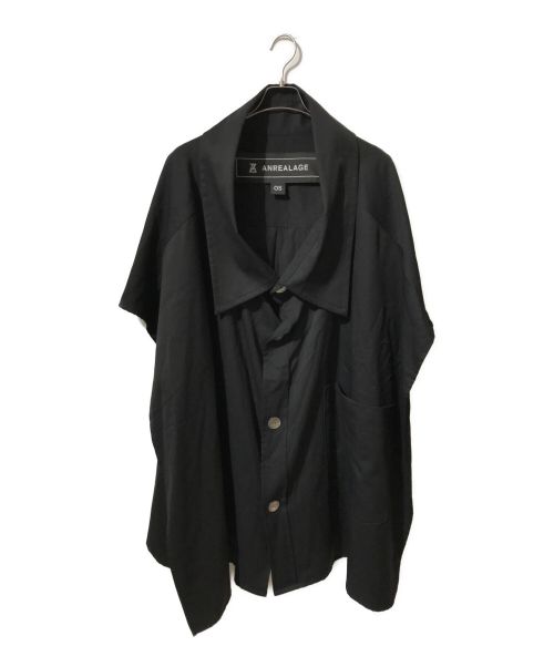 ANREALAGE（アンリアレイジ）ANREALAGE (アンリアレイジ) ZOOM GABARDINE COLLAR PONCHO ブラック サイズ:OSの古着・服飾アイテム