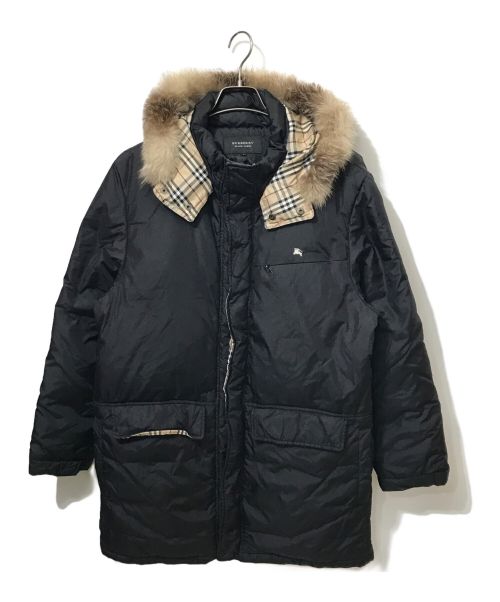 BURBERRY BLACK LABEL（バーバリーブラックレーベル）BURBERRY BLACK LABEL (バーバリーブラックレーベル) ファーダウンジャケット ブラック サイズ:Lの古着・服飾アイテム