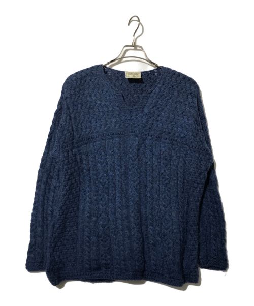 connemara knit wear（カネマラ ニット ウェア）connemara knit wear (カネマラ ニット ウェア) アラン フィッシャーマン ウール ニット ネイビー サイズ:Lの古着・服飾アイテム