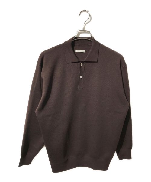 UNIVARSAL PRODUCTS（ユニバーサルプロダクツ）UNIVARSAL PRODUCTS (ユニバーサルプロダクツ) HAIGHT GAUGE SMOOTH KNIT POLO L.GRAY ブラウン サイズ:3の古着・服飾アイテム