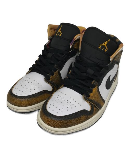 NIKE（ナイキ）NIKE (ナイキ) Air Jordan 1 Mid ベージュ×イエロー サイズ:US7.5/UK6.5/EUR40.5/cm255の古着・服飾アイテム