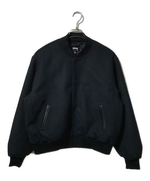 stussy（ステューシー）stussy (ステューシー) SPORT MELTON VARSITY JACKET ブラック サイズ:Mの古着・服飾アイテム