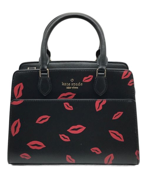 Kate Spade（ケイトスペード）Kate Spade (ケイトスペード) Madison Lip Toss Small Satchel レッド×ブラックの古着・服飾アイテム