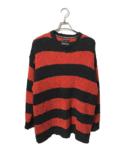 NUMBER (N)INE（ナンバーナイン）NUMBER (N)INE (ナンバーナイン) ALPACA BORDER KNIT BIG PULLOVER  No. :  F21NK004 ブラック×オレンジ サイズ:3の古着・服飾アイテム