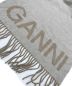 GANNI (ガニー) ウールロゴマフラー ベージュ：7000円