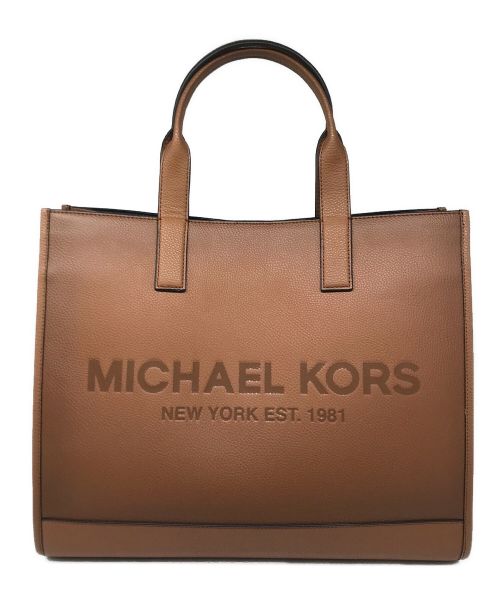 MICHAEL KORS（マイケルコース）MICHAEL KORS (マイケルコース) クーパー ロゴ ストラクチャー トートバッグ ブラウンの古着・服飾アイテム