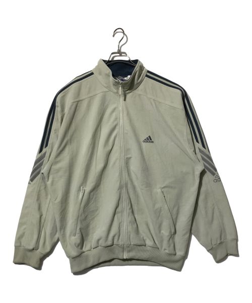 adidas（アディダス）adidas (アディダス) スウェードトラックジャケット グレー×ネイビー サイズ:XLの古着・服飾アイテム