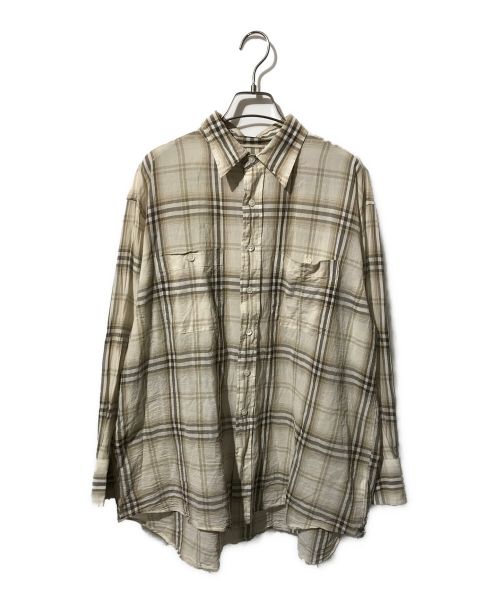 Spick and Span（スピックアンドスパン）Spick and Span (スピックアンドスパン) コットンボイルチェックルーズシャツ ベージュ サイズ:FREEの古着・服飾アイテム