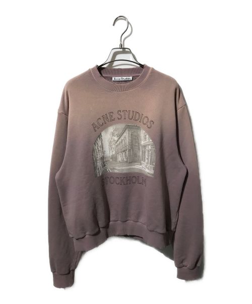 Acne studios（アクネ ストゥディオス）Acne studios (アクネストゥディオス) Printed Pullover Sweatshirt ピンク サイズ:Sの古着・服飾アイテム