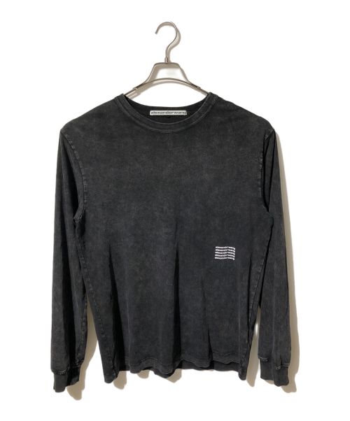 ALEXANDER WANG（アレキサンダーワン）ALEXANDER WANG (アレキサンダーワング) アシッドウォッシュロングスリーブロゴTシャツ/UCC3221537 ブラック サイズ:Mの古着・服飾アイテム