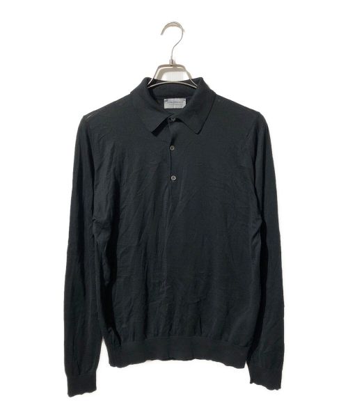 JOHN SMEDLEY（ジョンスメドレー）JOHN SMEDLEY (ジョンスメドレー) コットンポロシャツ ブラック サイズ:Lの古着・服飾アイテム