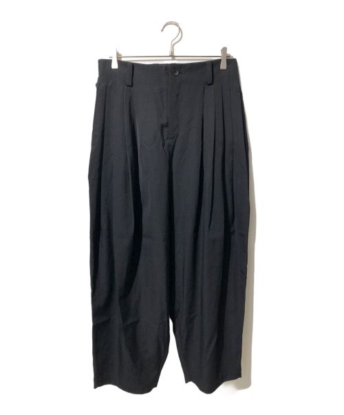 BISHOOL（ビシュール）BISHOOL (ビシュール) wool gabardine 10 tuck pants/ワイドパンツ/バルーンパンツ ブラック サイズ:FREEの古着・服飾アイテム