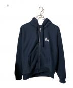 stussyステューシー）の古着「BASIC STUSSY ZIP HOOD/1974870/ジップパーカー」｜ネイビー