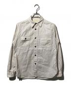 SUGAR CANEシュガーケーン）の古着「FICTION ROMANCE 8.5oz. WHITE WABASH STRIPE WORK SHIRT/SC27076」｜ベージュ