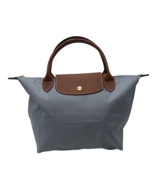 LONGCHAMP（ロンシャン）LONGCHAMP (ロンシャン) ルプリアージュハンドバッグ ベージュ×スカイブルーの古着・服飾アイテム