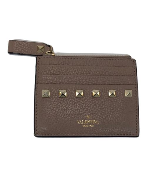 VALENTINO（ヴァレンティノ）VALENTINO (ヴァレンティノ) Rockstudスタッズカードケース ピンクの古着・服飾アイテム