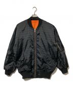 stussyステューシー）の古着「中綿リバーシブルMA-1ジャケット」｜ブラック×オレンジ