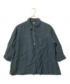 MARGARET HOWELLマーガレットハウエル）の古着「PLAIN LINEN シャツ/589-2153005」｜ネイビー