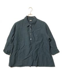 MARGARET HOWELL（マーガレットハウエル）の古着「PLAIN LINEN シャツ/589-2153005」｜ネイビー