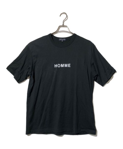 COMME des GARCONS HOMME（コムデギャルソン オム）COMME des GARCONS HOMME (コムデギャルソン オム) 綿度詰天竺ロゴプリントTシャツ/NT5352N ブラック サイズ:Mの古着・服飾アイテム