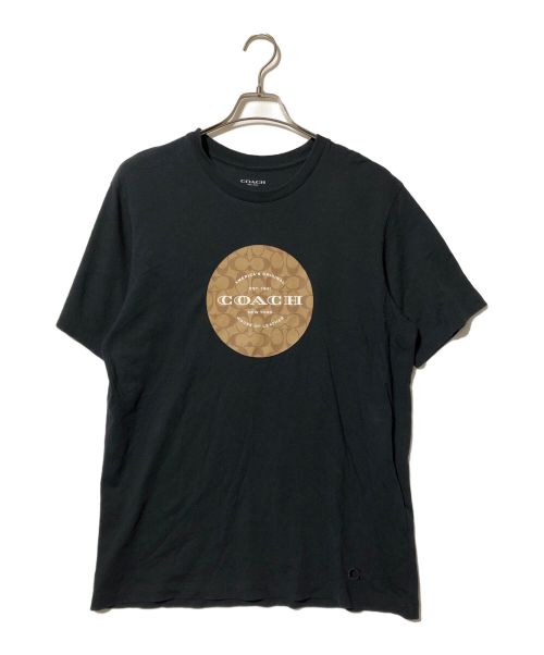 COACH（コーチ）COACH (コーチ) シグネーチャーロゴプリントTシャツ ブラック サイズ:Lの古着・服飾アイテム