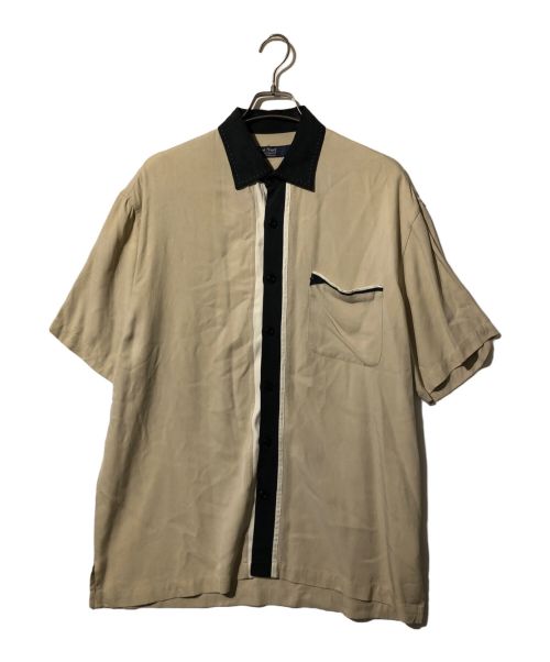 NATNAST（ナットナスト）NATNAST (ナットナスト) バイカラーシルクシャツ ベージュ サイズ:Lの古着・服飾アイテム