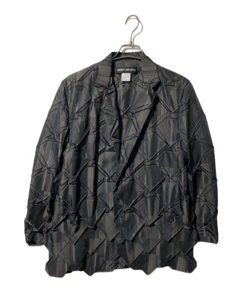 ISSEY MIYAKE（イッセイミヤケ）ISSEY MIYAKE (イッセイミヤケ) 加工プリーツジャケット チャコールグレー サイズ:1の古着・服飾アイテム