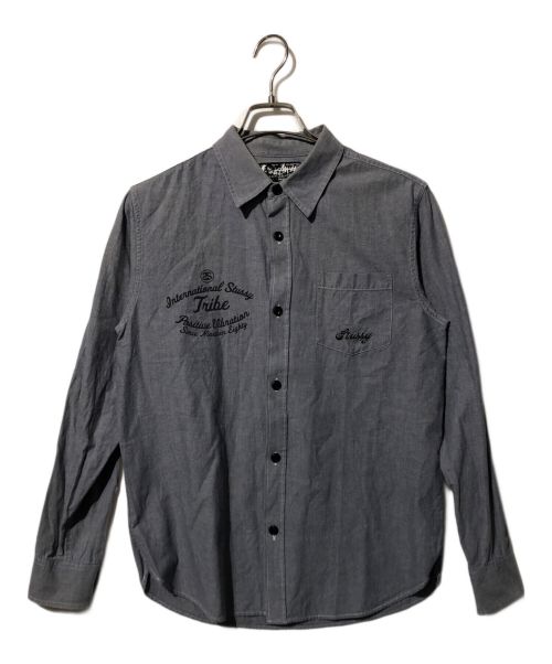 stussy（ステューシー）stussy (ステューシー) プリントロングスリーブシャツ インディゴ サイズ:Sの古着・服飾アイテム