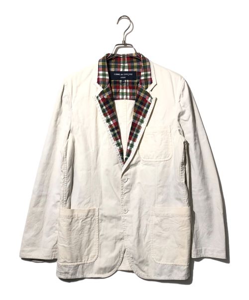 COMME des GARCONS HOMME（コムデギャルソン オム）COMME des GARCONS HOMME (コムデギャルソン オム) 2Bテーラードジャケット レッド×アイボリー サイズ:Sの古着・服飾アイテム