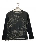 Yohji Yamamoto pour hommeヨウジヤマモト プールオム）の古着「print Laine wool knit/HH-T81-173/サイボーグ009コラボ /19SS/アニメ」｜ブラック