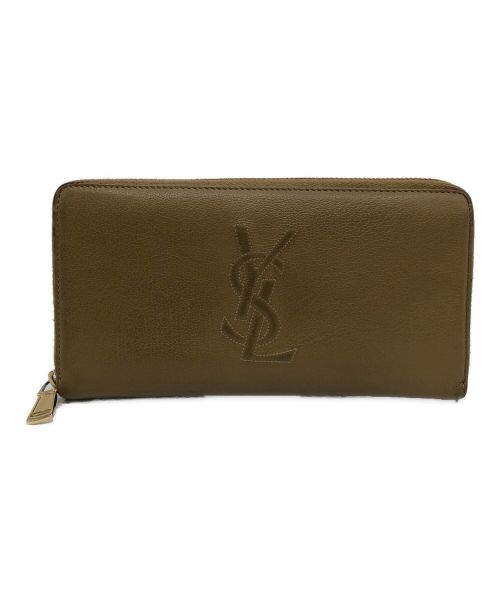 Yves Saint Laurent（イヴサンローラン）Yves Saint Laurent (イヴサンローラン) ラウンドジップウォレット ベージュの古着・服飾アイテム