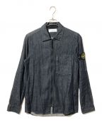 STONE ISLANDストーンアイランド）の古着「ジップフライコットンシャツジャケット/671510703」｜インディゴ