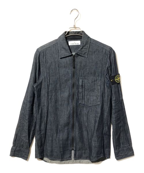 STONE ISLAND（ストーンアイランド）STONE ISLAND (ストーンアイランド) ジップフライコットンシャツジャケット/671510703 インディゴ サイズ:Ｓの古着・服飾アイテム